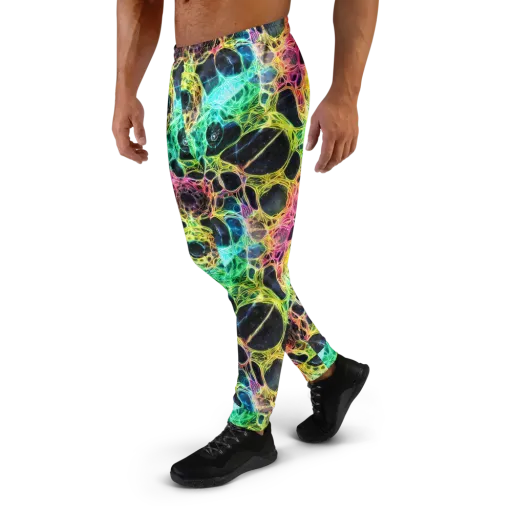 Neon Celestial Web on a Men's Joggers