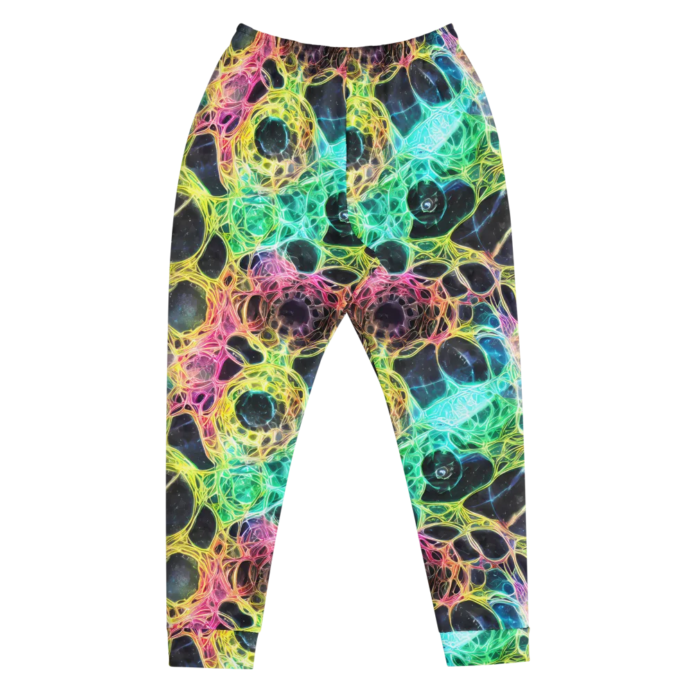 Neon Celestial Web on Men's Joggers — Front