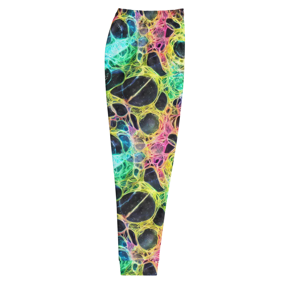 Neon Celestial Web on Men's Joggers — Right