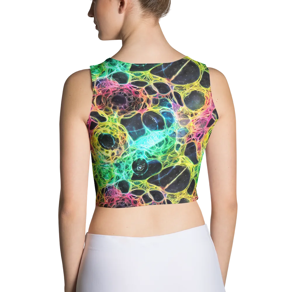 Neon Celestial Web on Crop Top — Back