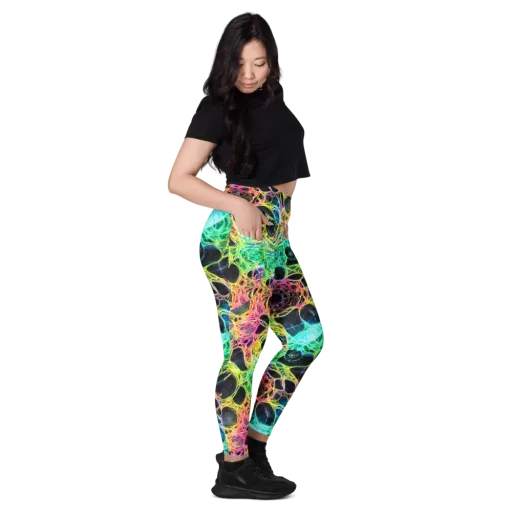 Neon Celestial Web on a Leggings with Pockets