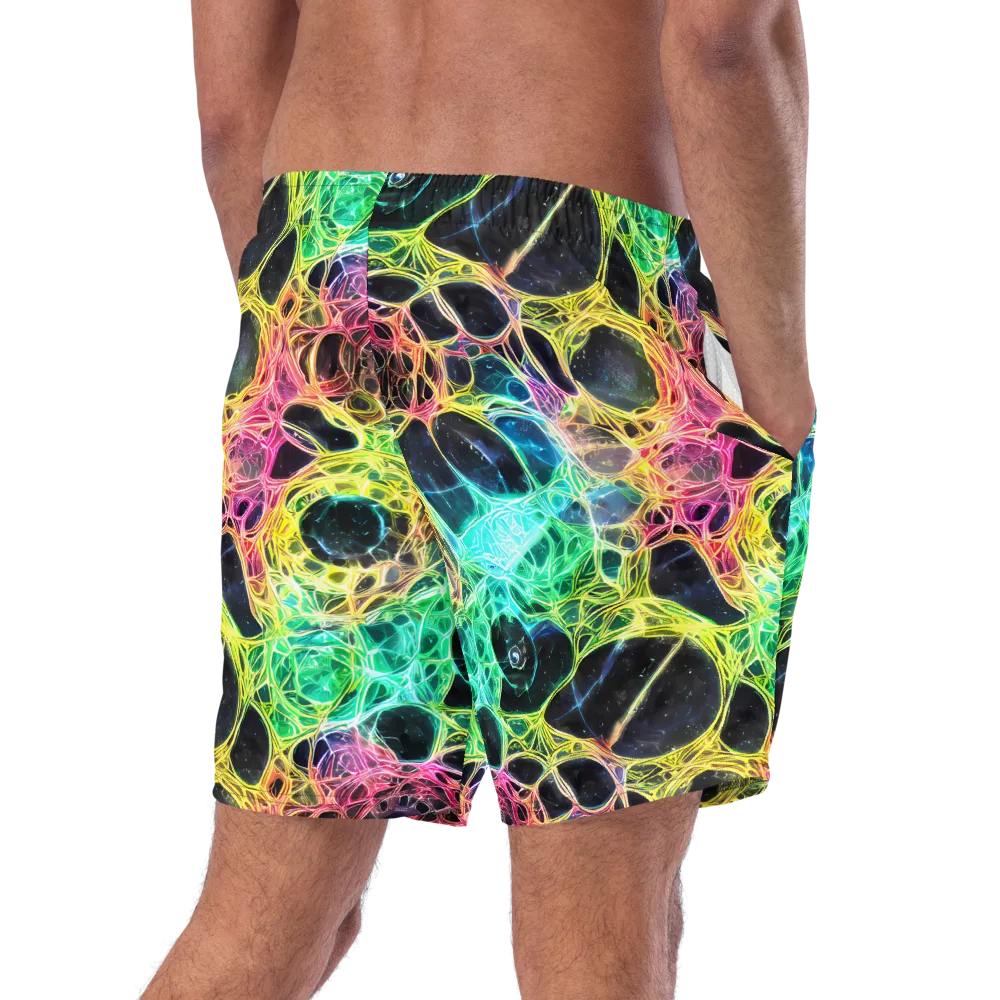Neon Celestial Web on Swim Trunks — Right Back