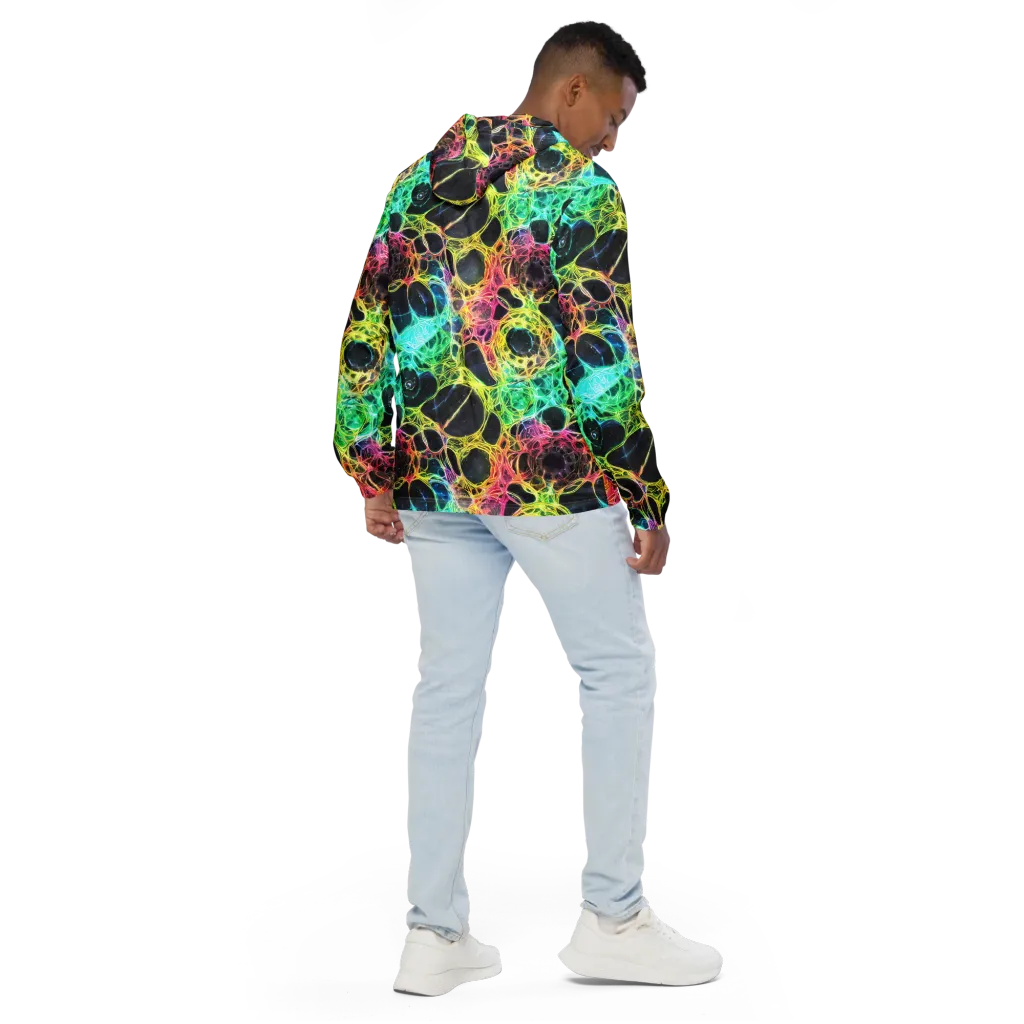 Neon Celestial Web on Men's Windbreaker — Back