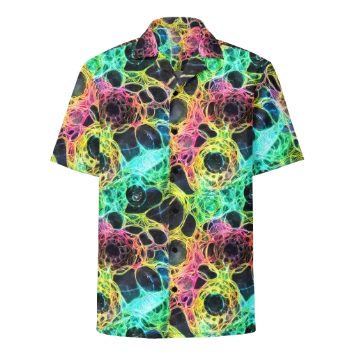 Neon Celestial Web on a Button Shirt