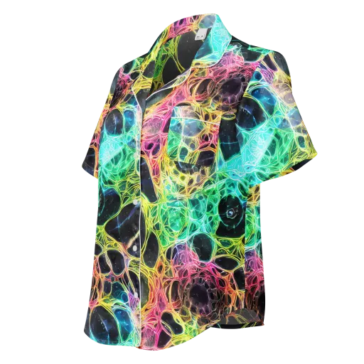 Neon Celestial Web on a Women's Short Sleeve Pajama Top