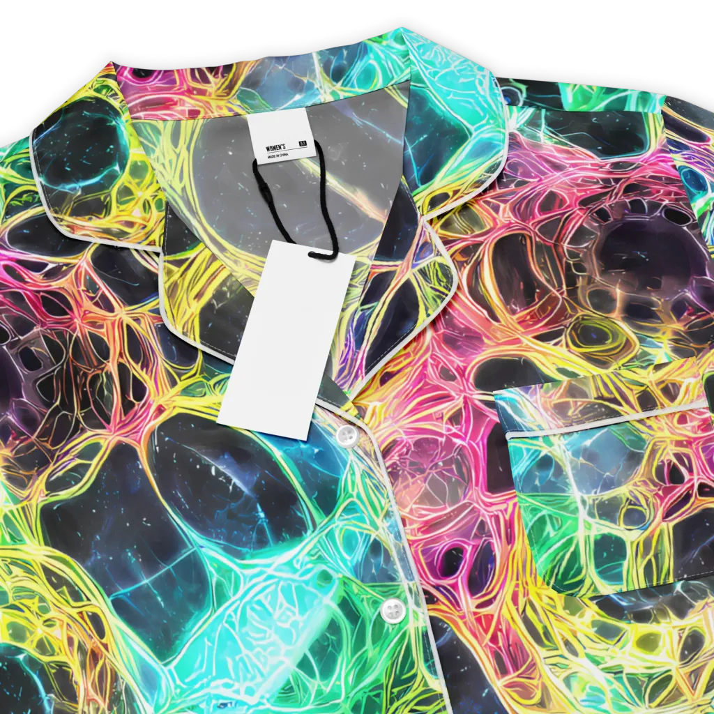 Neon Celestial Web on Women's Short Sleeve Pajama Top — Product details