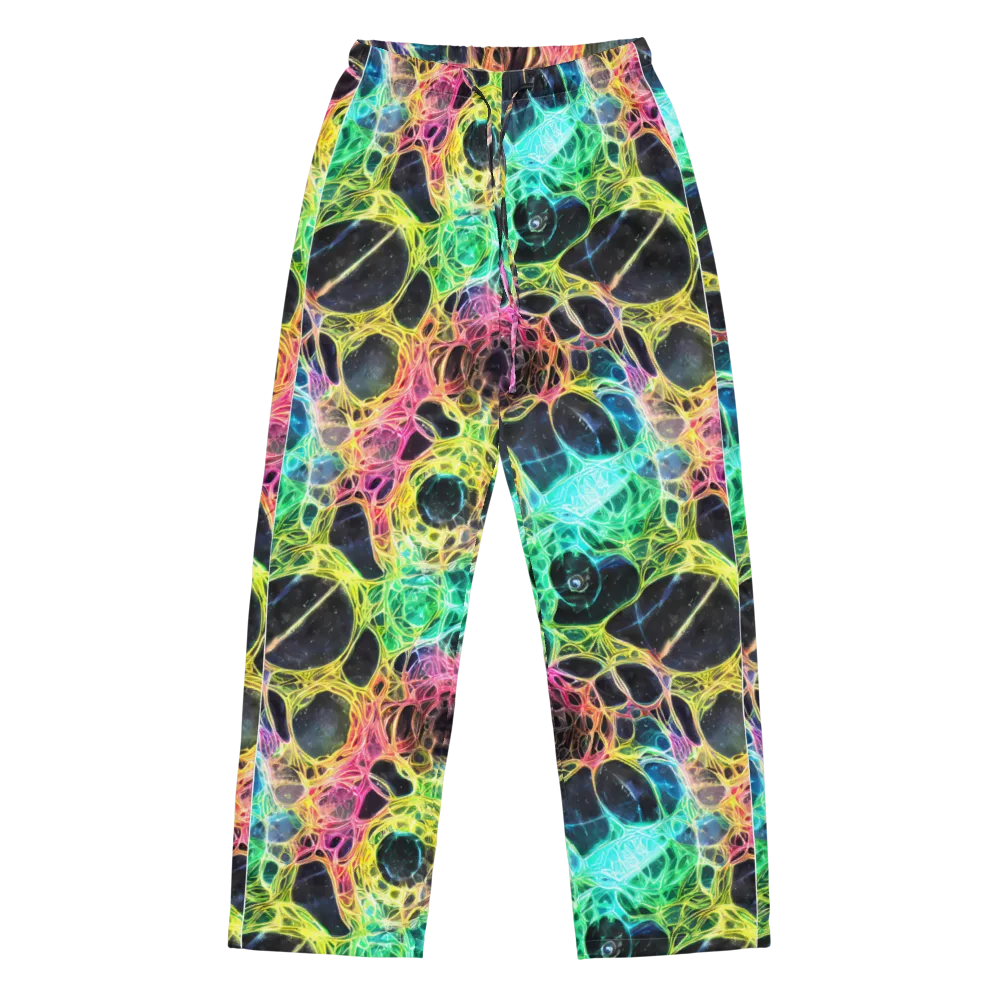 Neon Celestial Web on Women's Pajama Pants — Front