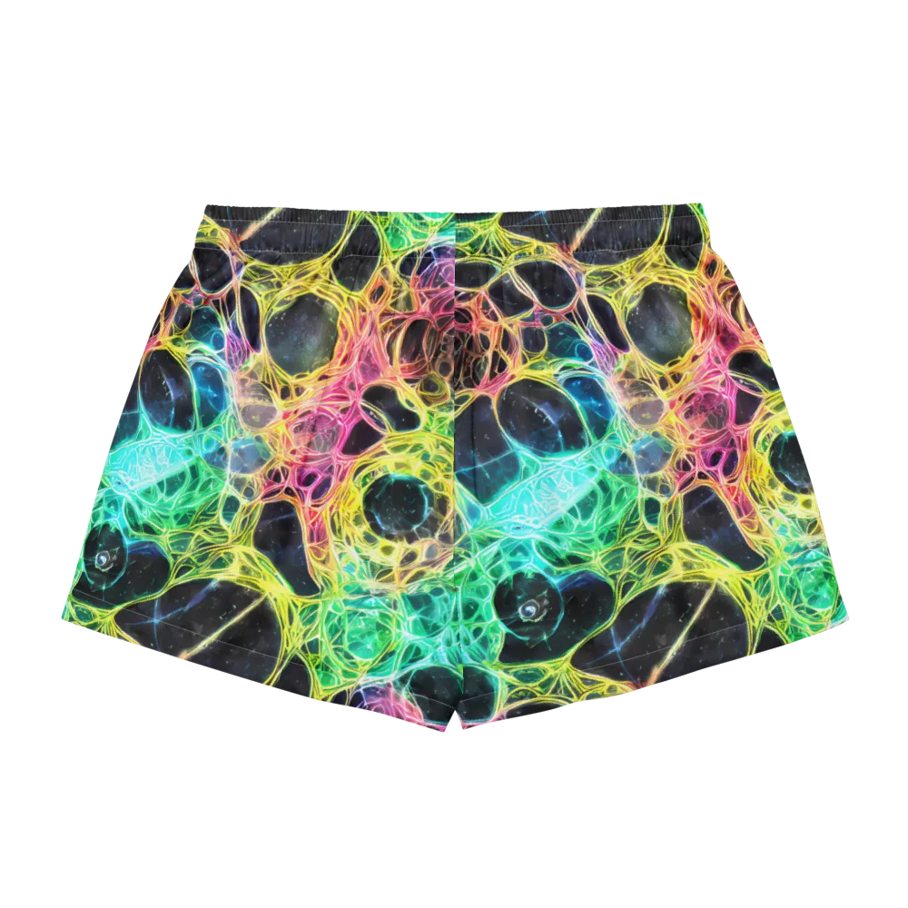 Neon Celestial Web on Women's Pajama Shorts — Back