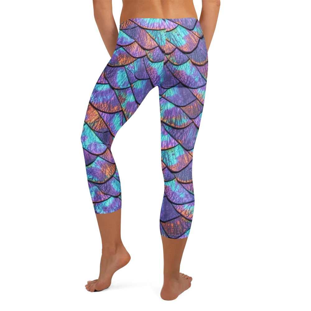 Aurora Scales on Capri Leggings — Back