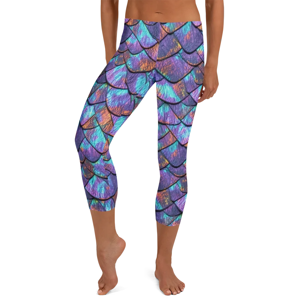 Aurora Scales on Capri Leggings — Front