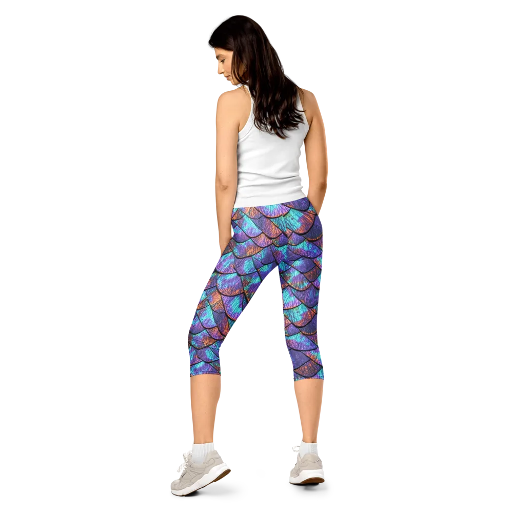 Aurora Scales on Capri Leggings — Back