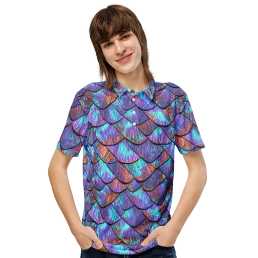 Aurora Scales on a Men's Slim Fit Polo Shirt
