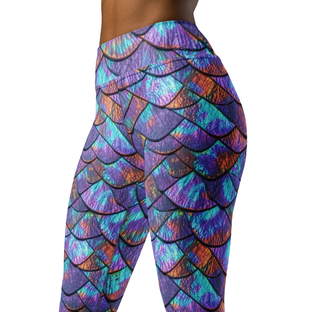 Aurora Scales on Yoga Leggings — Left Front