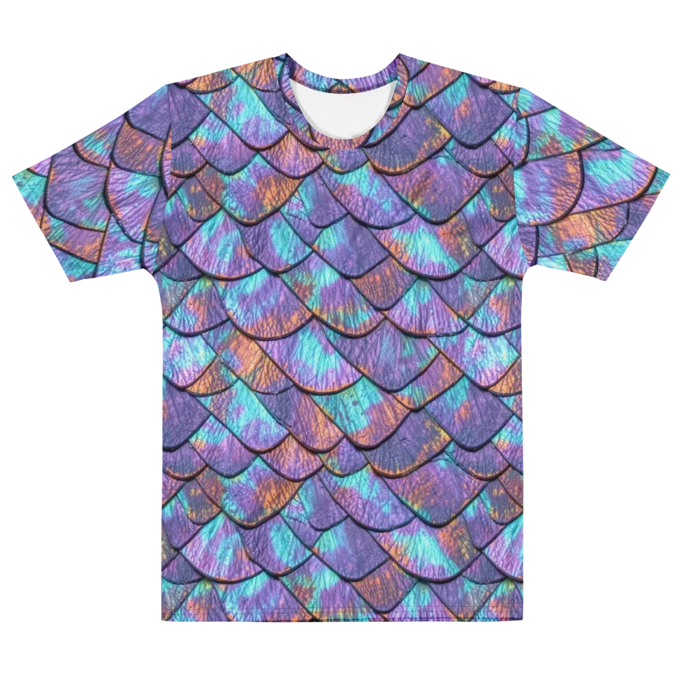 Aurora Scales on Men's Cotton Crew Neck T-Shirt — Front