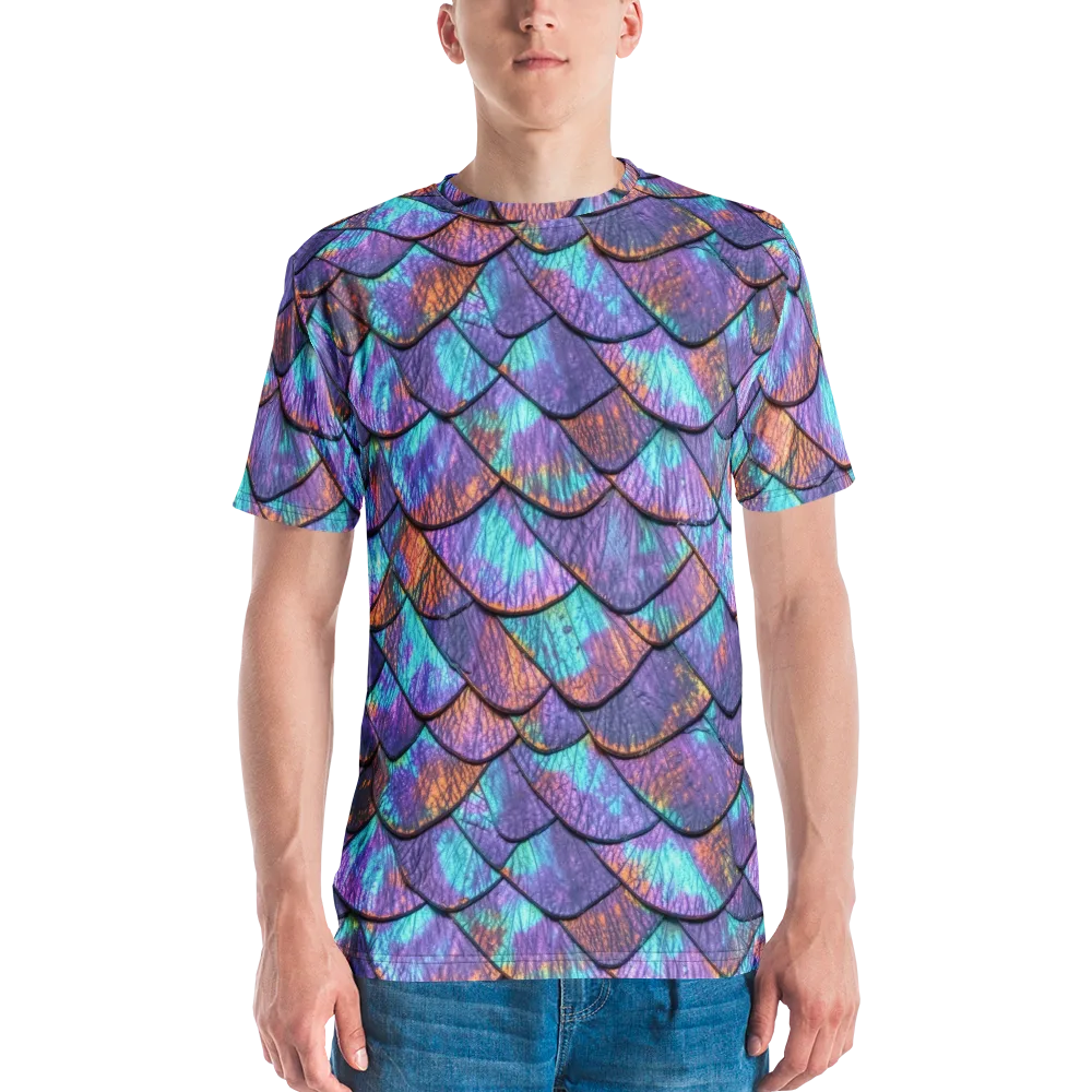 Aurora Scales on Men's Crew Neck T-Shirt — Front