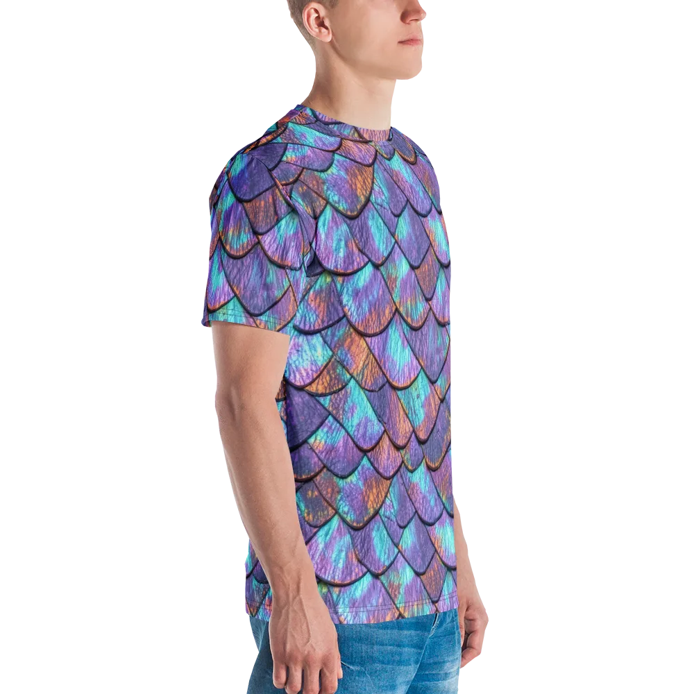 Aurora Scales on Men's Crew Neck T-Shirt — Right