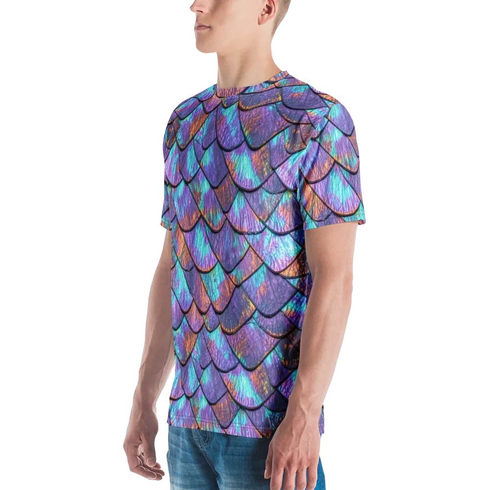 Aurora Scales on Men's Crew Neck T-Shirt — Left