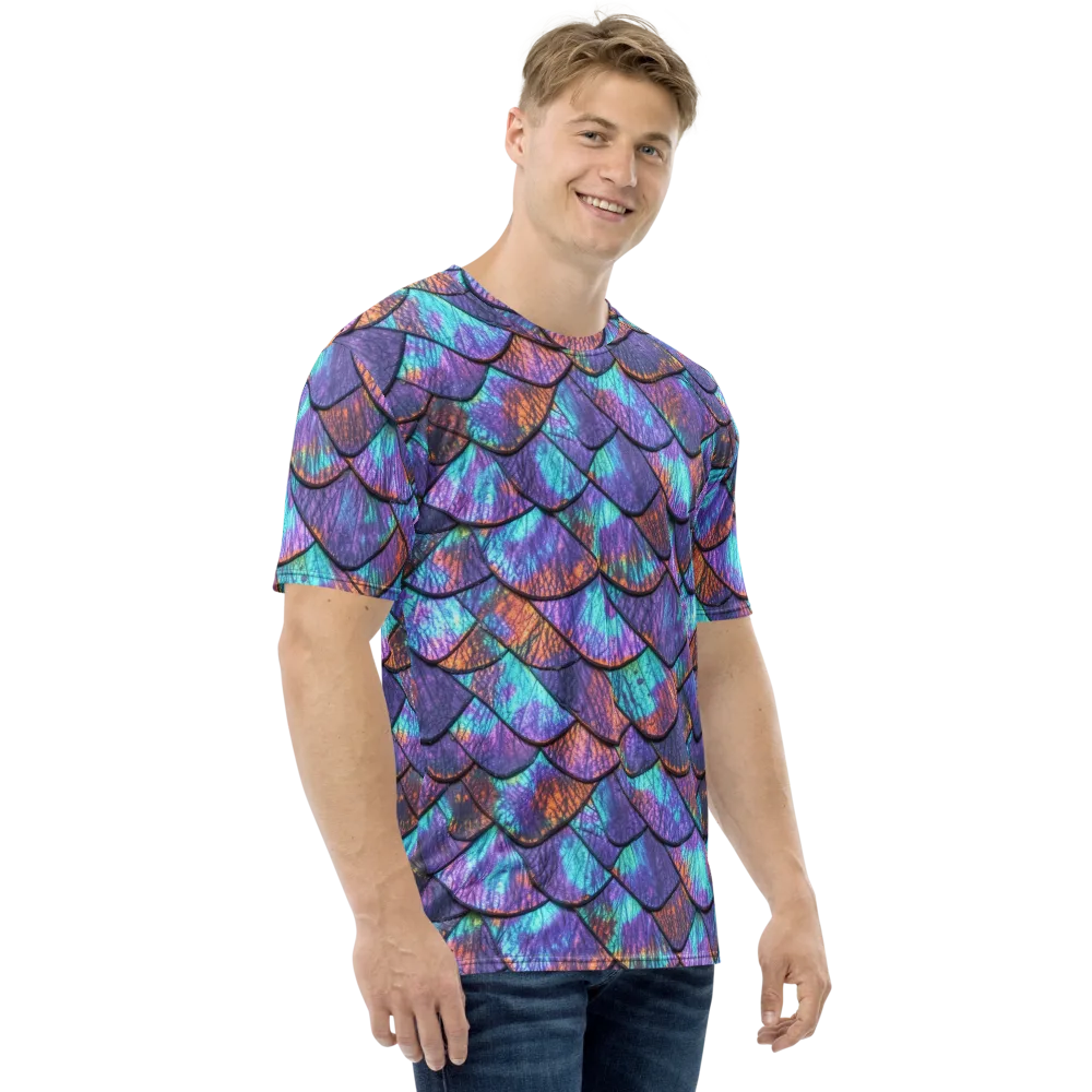Aurora Scales on Men's Crew Neck T-Shirt — Right