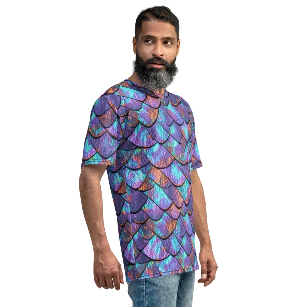 Aurora Scales on Men's Crew Neck T-Shirt — Right