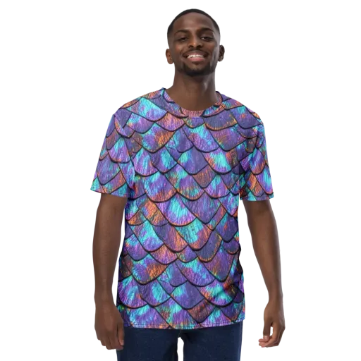 Aurora Scales on a Men's Crew Neck T-Shirt