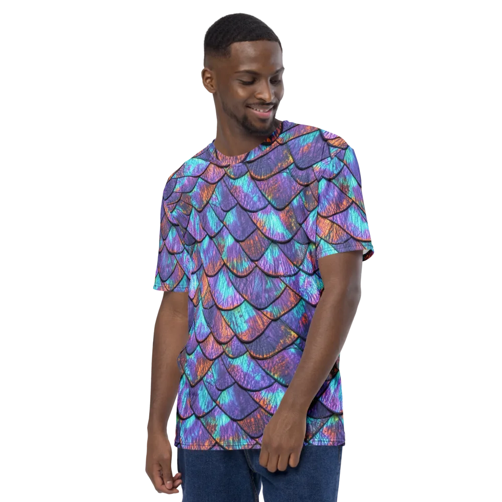 Aurora Scales on Men's Crew Neck T-Shirt — Left