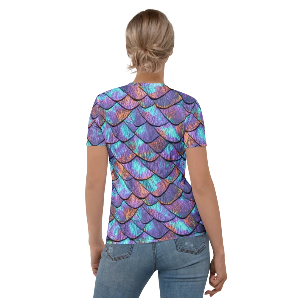 Aurora Scales on Women's Crew Neck T-Shirt — Back
