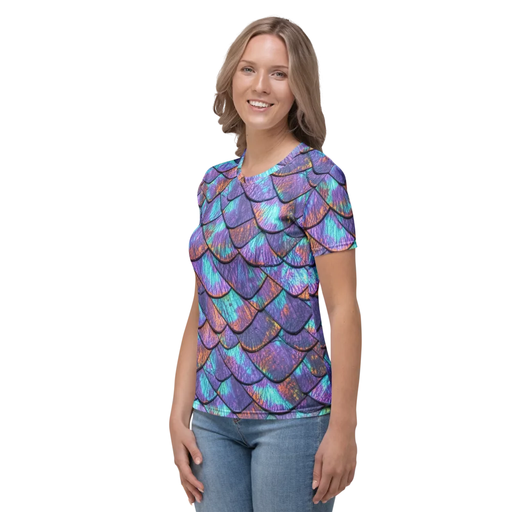 Aurora Scales on Women's Crew Neck T-Shirt — Left