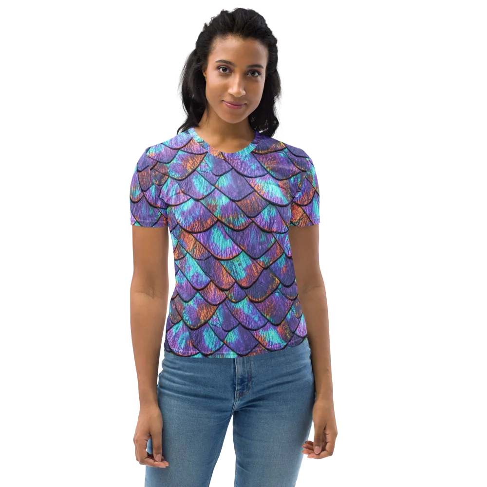 Aurora Scales on Women's Crew Neck T-Shirt — Front