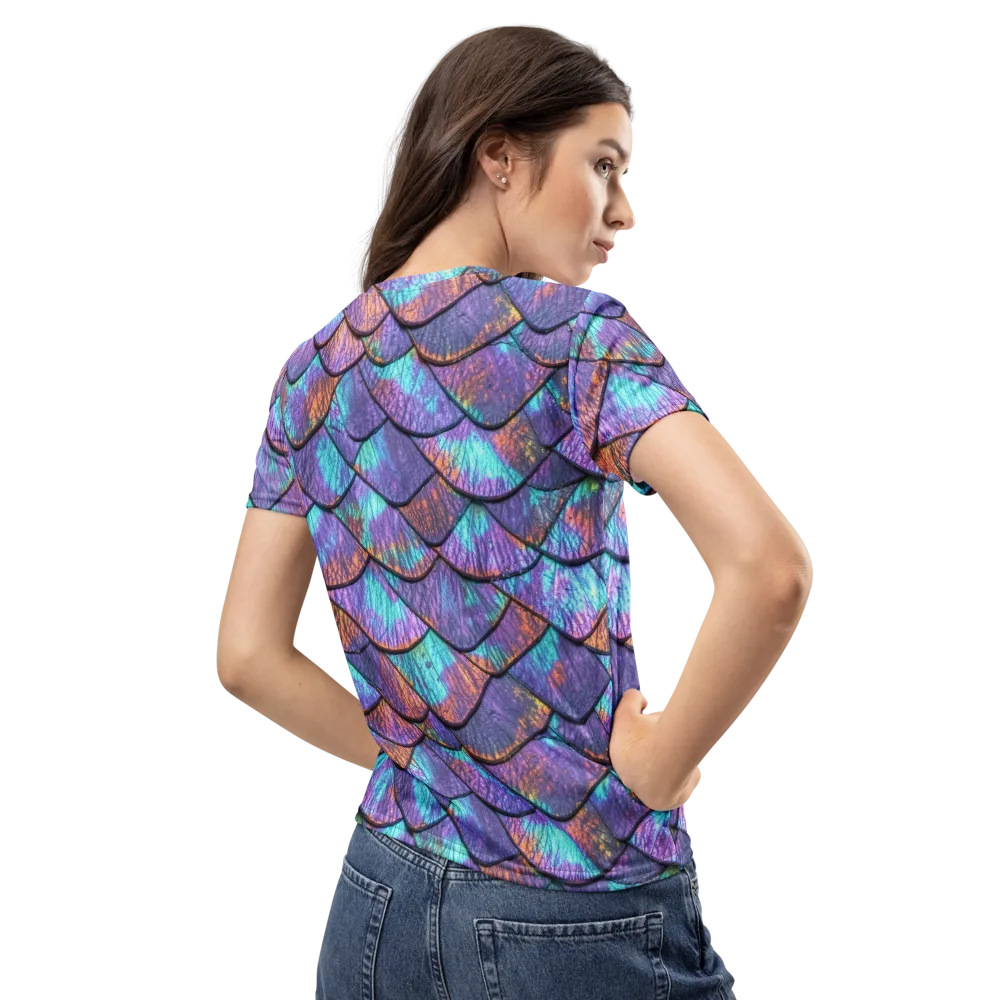 Aurora Scales on Women's Crew Neck T-Shirt — Back