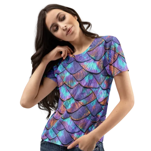 Aurora Scales on a Women's Crew Neck T-Shirt