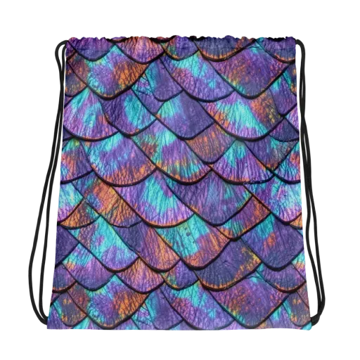 Aurora Scales on a Drawstring Bag
