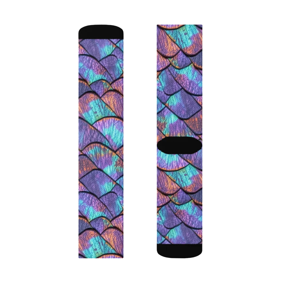 Aurora Scales on Socks — Left Sock