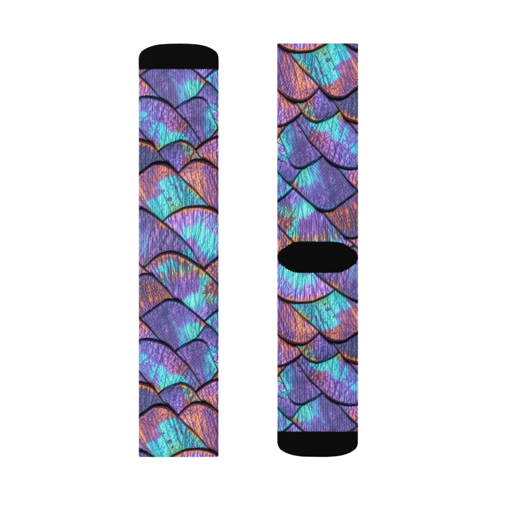 Aurora Scales on Socks — Right Sock