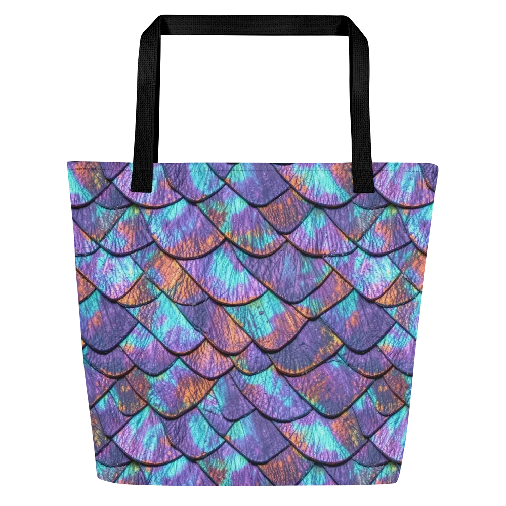Aurora Scales on Large Tote Bag W/ Pocket — Front