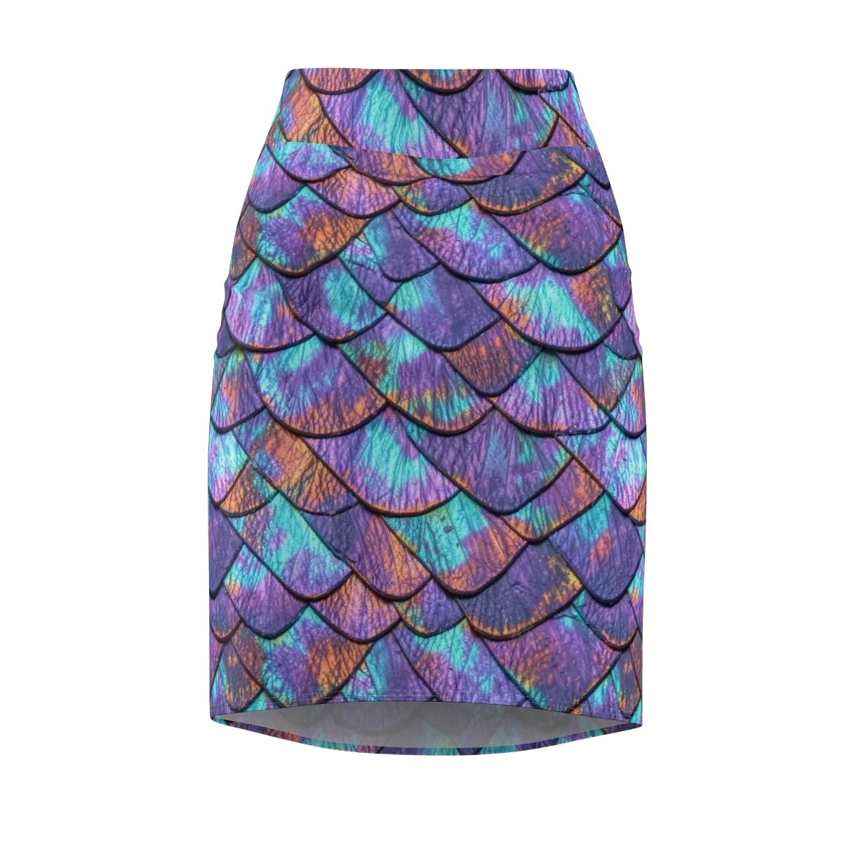 Aurora Scales on Pencil Skirt — Front
