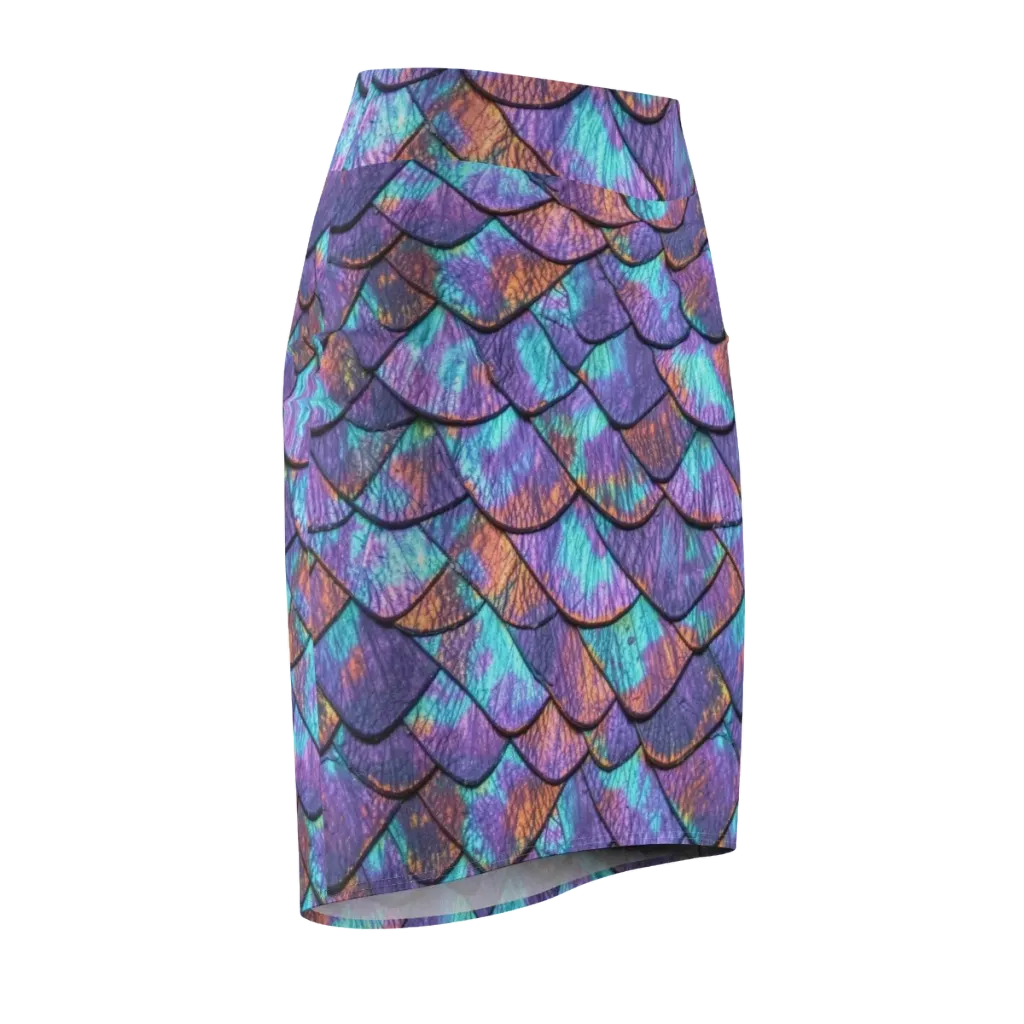 Aurora Scales on Pencil Skirt — Front Side