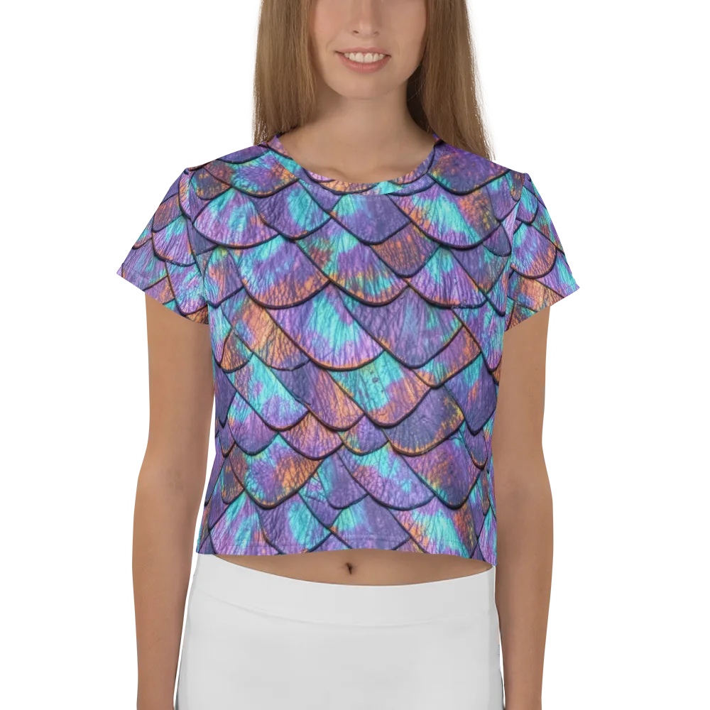 Aurora Scales on Crop Tee — Front