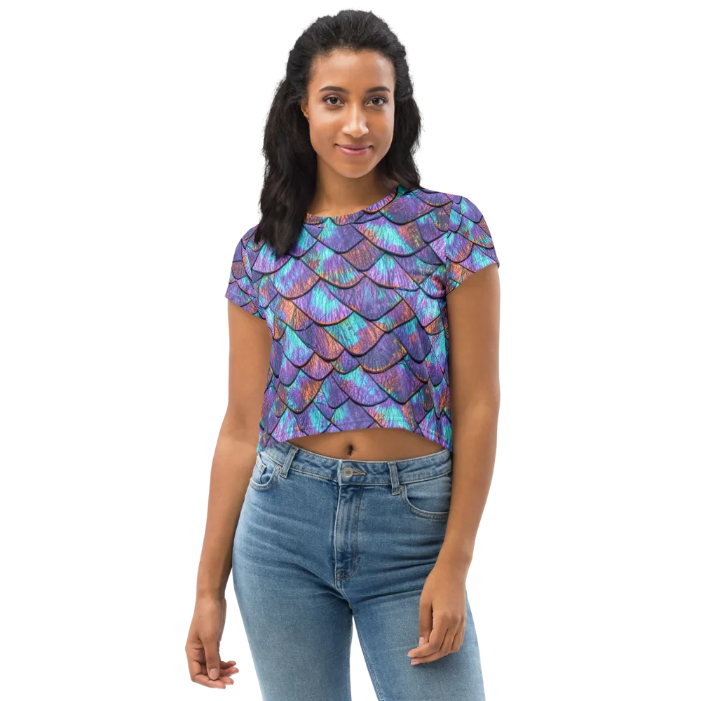 Aurora Scales on Crop Tee — Front