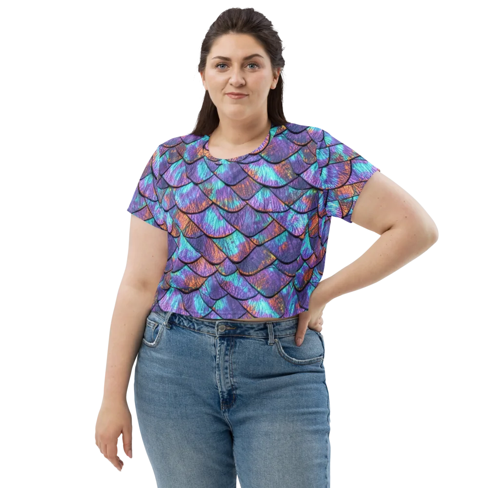Aurora Scales on Crop Tee — Front