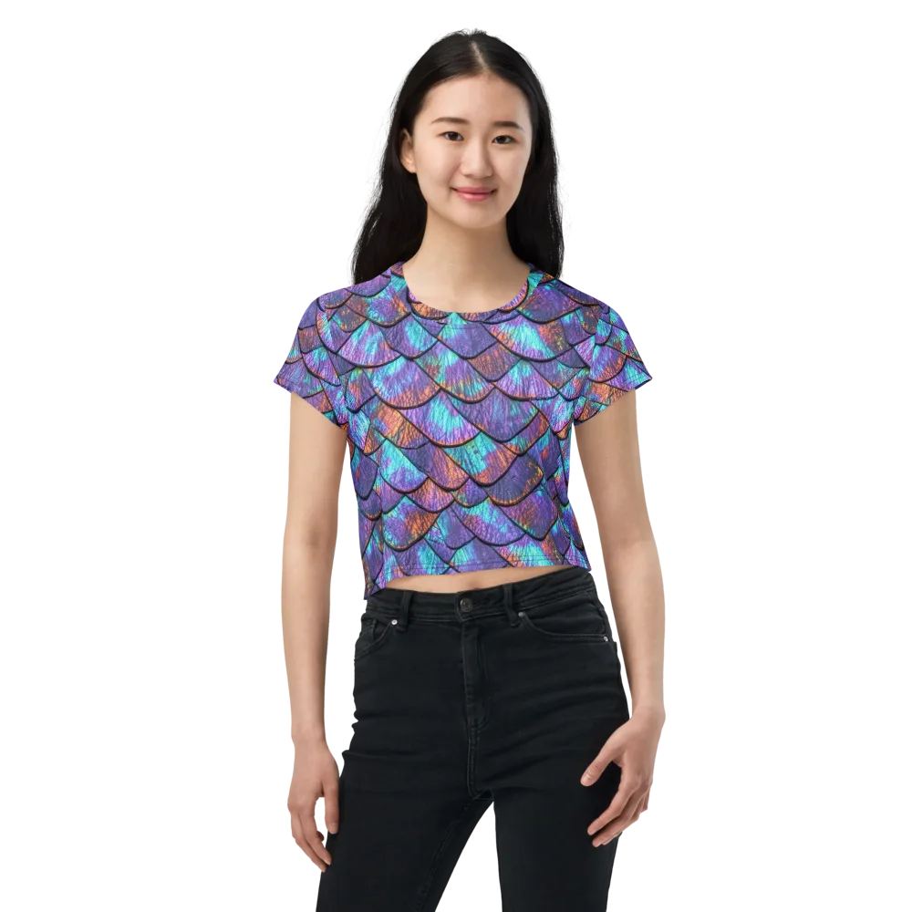 Aurora Scales on Crop Tee — Front