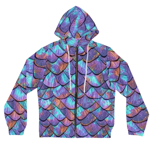 Aurora Scales on a Women's Full-Zip Hoodie