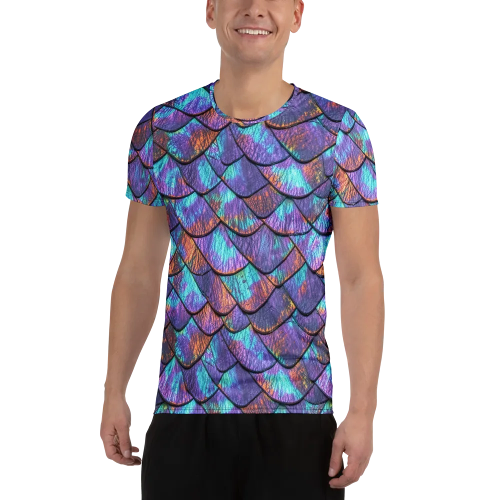Aurora Scales on Men's Athletic T-Shirt — Front