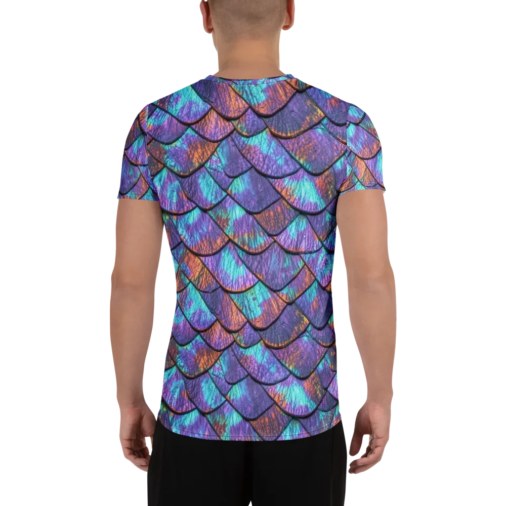 Aurora Scales on Men's Athletic T-Shirt — Back
