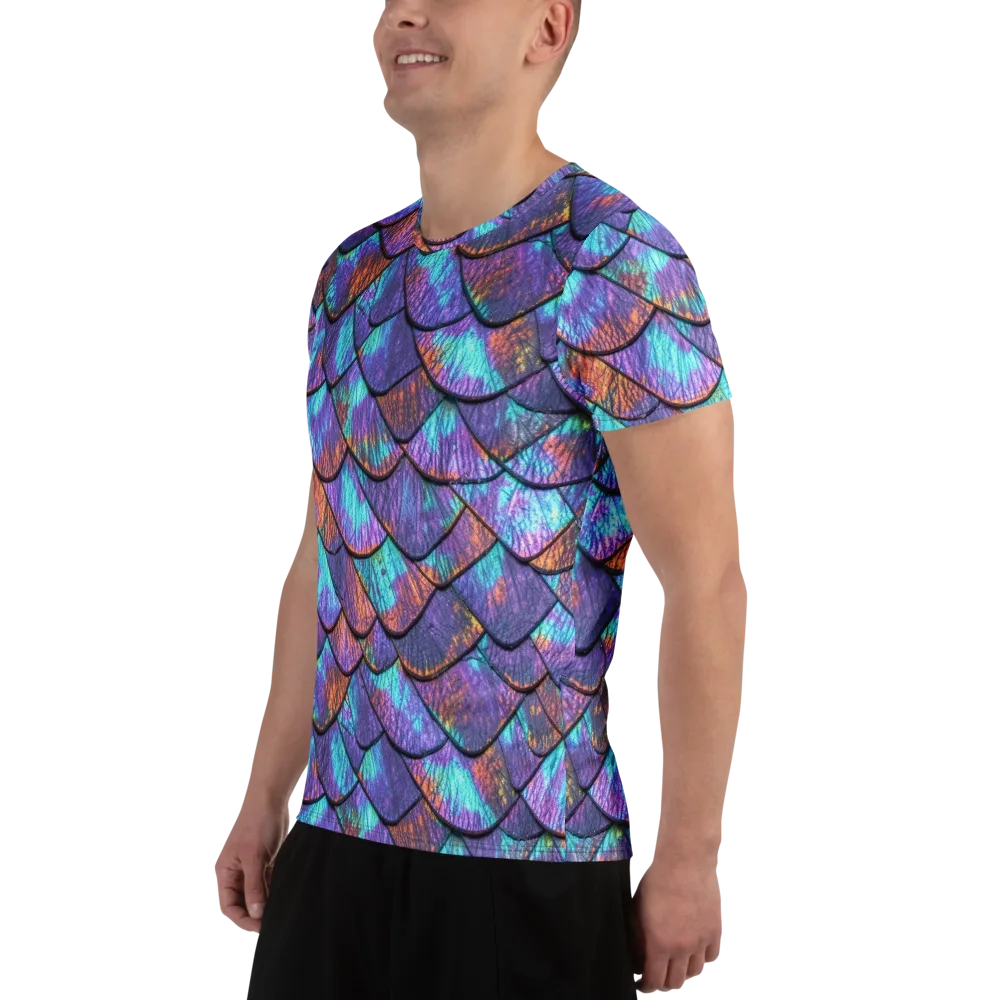 Aurora Scales on Men's Athletic T-Shirt — Left