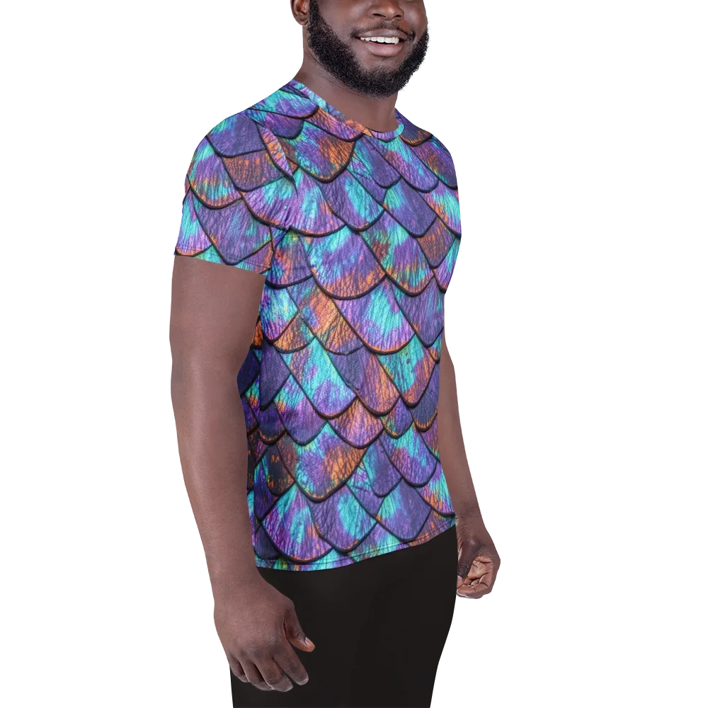 Aurora Scales on Men's Athletic T-Shirt — Right
