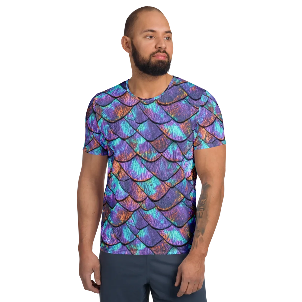 Aurora Scales on Men's Athletic T-Shirt — Front