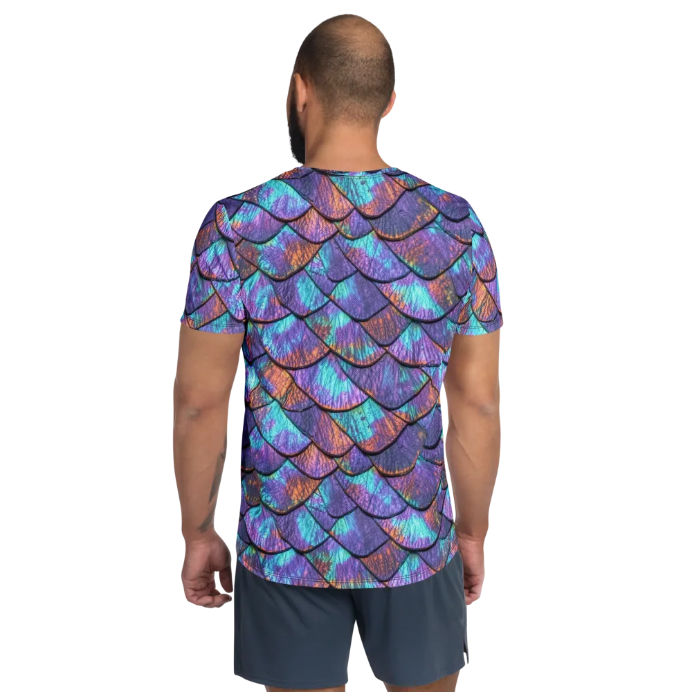 Aurora Scales on Men's Athletic T-Shirt — Back