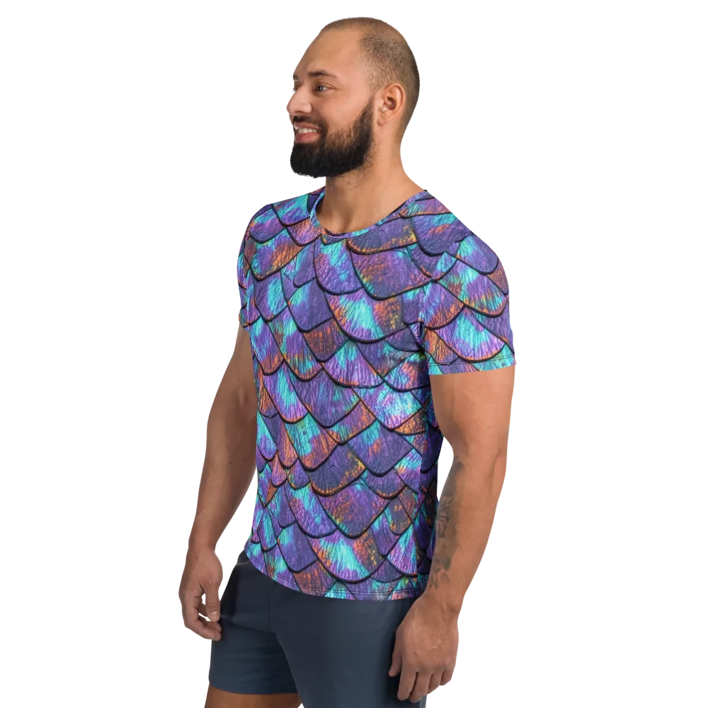 Aurora Scales on Men's Athletic T-Shirt — Left