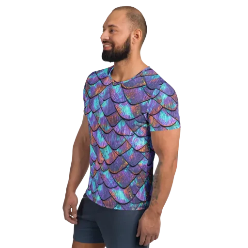 Aurora Scales on a Men's Athletic T-Shirt