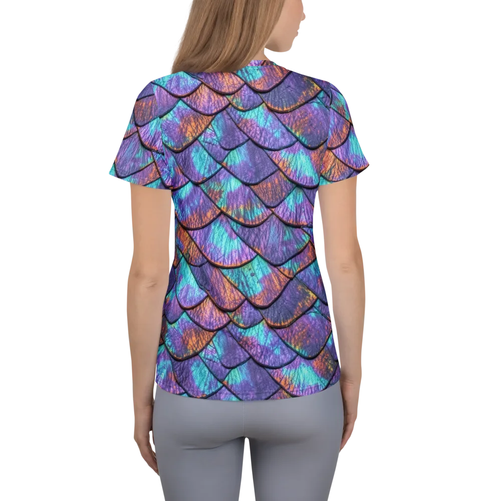 Aurora Scales on Women's Athletic T-Shirt — Back